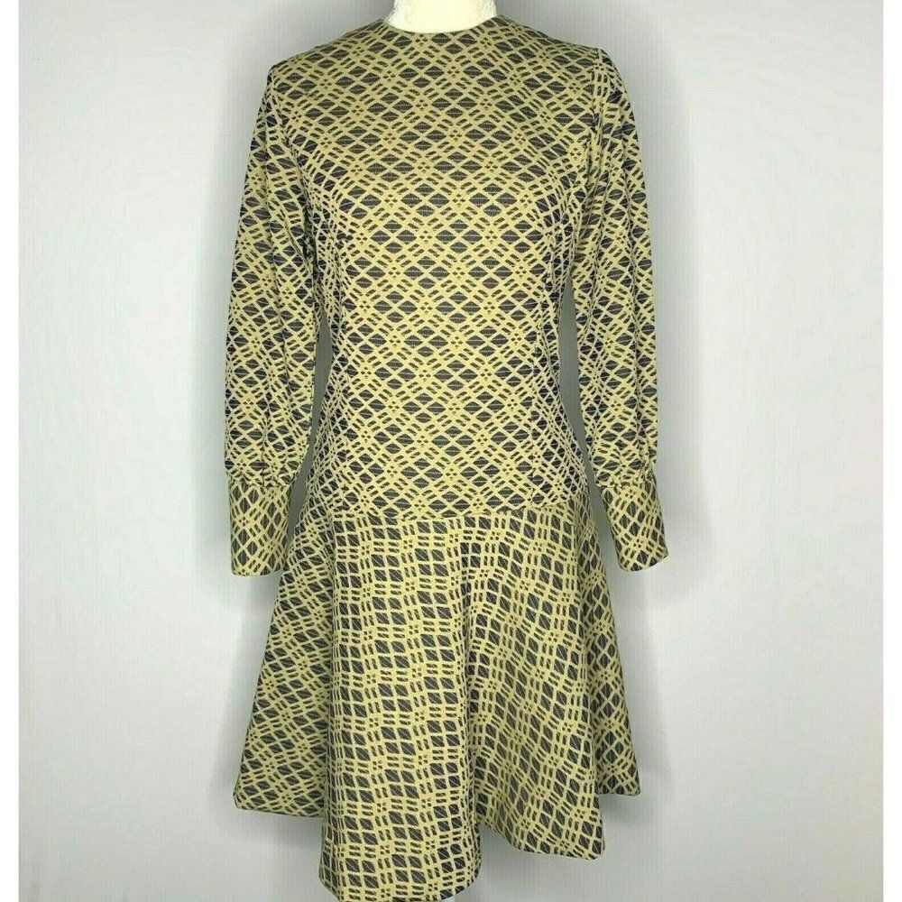 Vintage Dropped Waist A Line Dress S Blue Diamonds